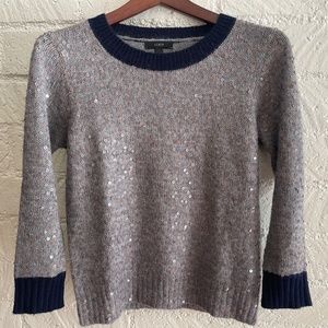 J. Crew Scattered Sequin Sweater | Gray & Navy